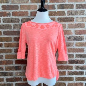 Umgee Boho Neon Coral Top- Small
